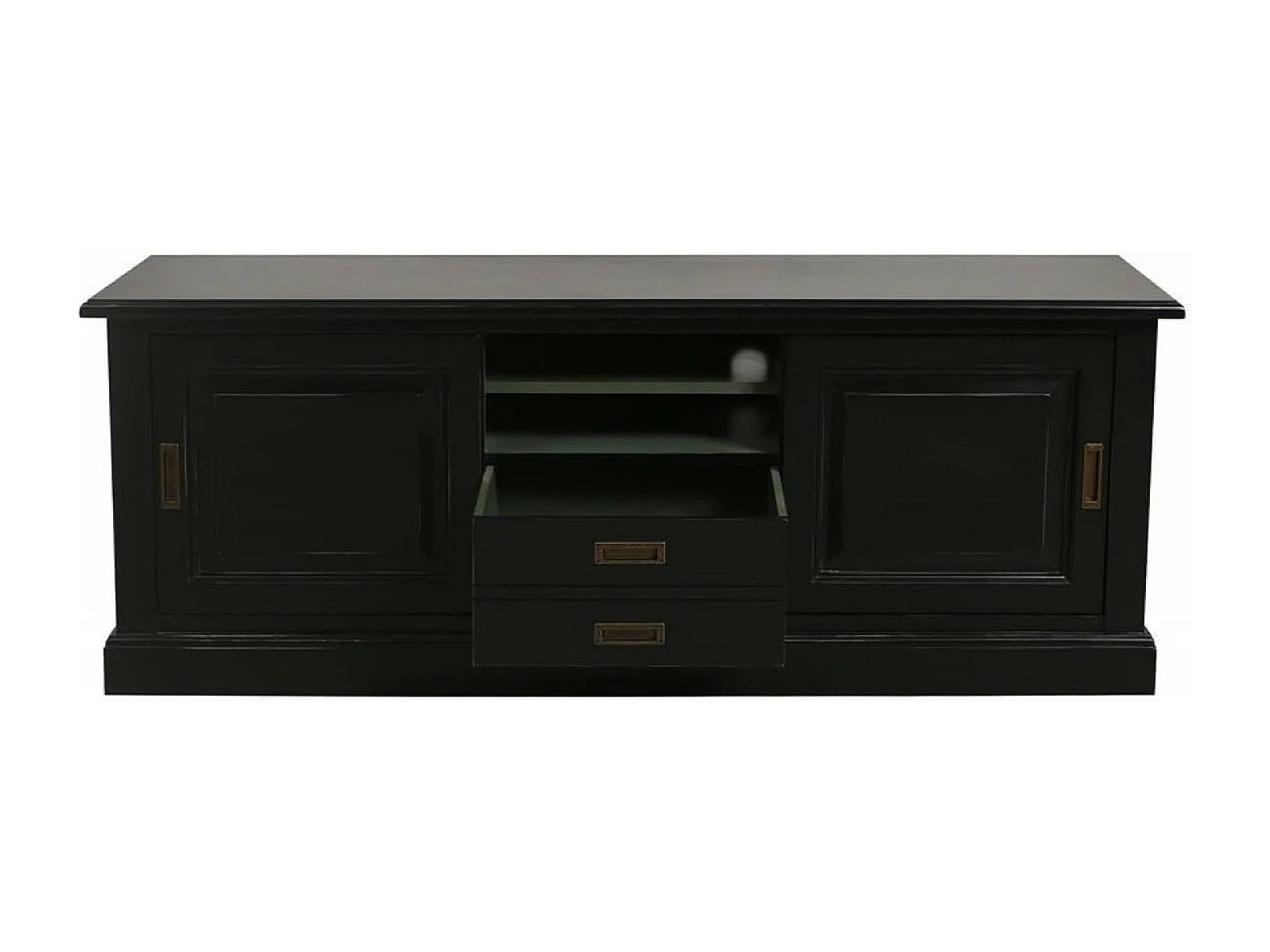 Meuble tv avec rangements MDF Noir - Rhode Island Interior's