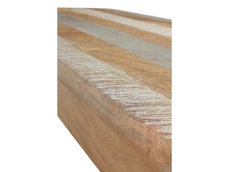 Panca in legno massiccio con gambe in legno di mango anticato