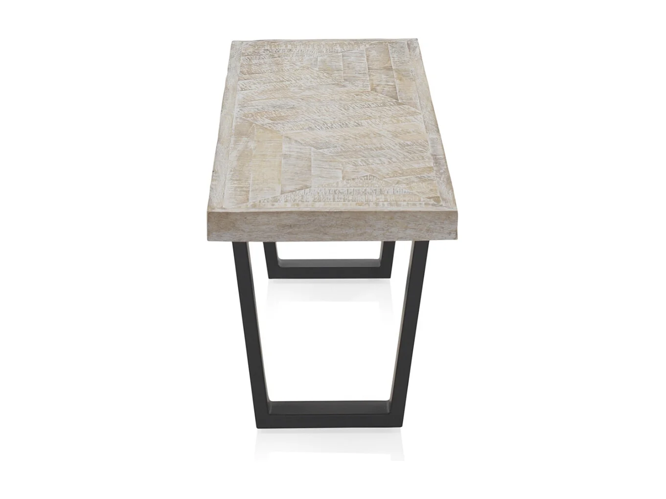 Bank van wit gepatineerd mangohout