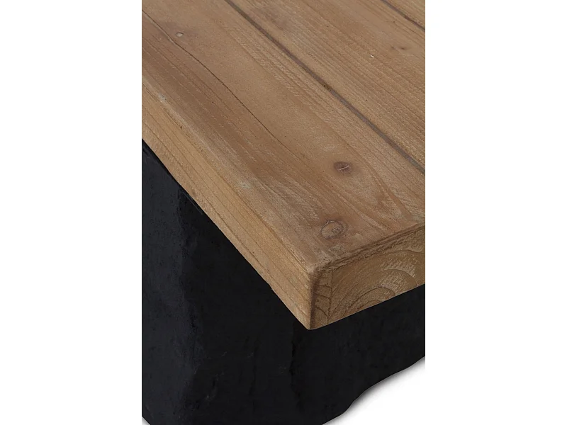 Banco com efeito madeira de abeto e base de poliresina mgo