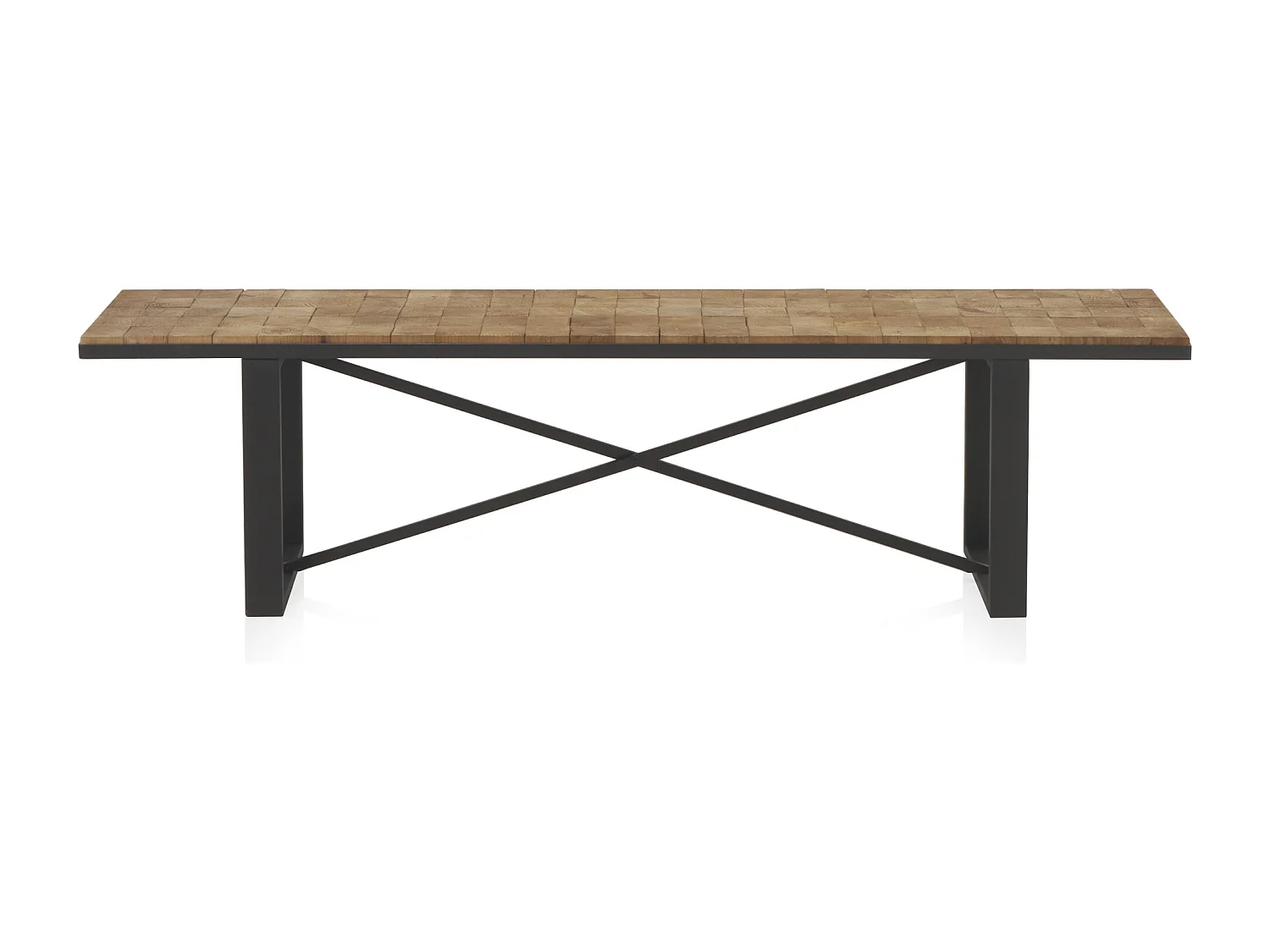 Houten bank met blokken