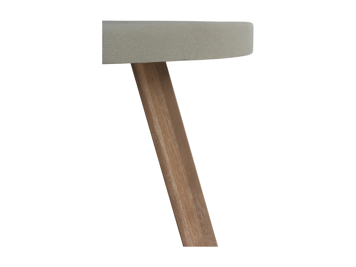 Table en acacia avec plateau en ciment gris clair, diamètre 118 cm