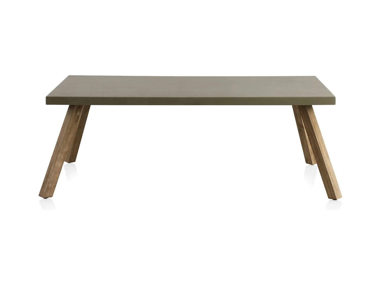 Mesa de madera de acacia y tapa de cemento ligero gris claro 200x90 cm