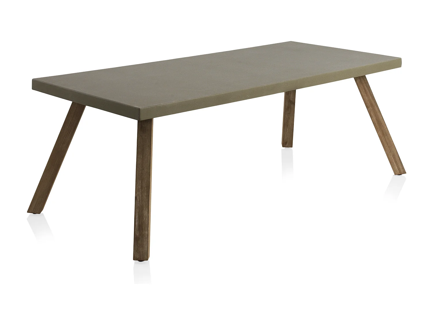 Table en acacia avec plateau en ciment gris clair 200x90 cm