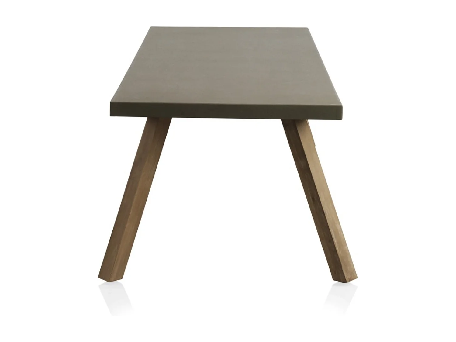 Table en acacia avec plateau en ciment gris clair 200x90 cm