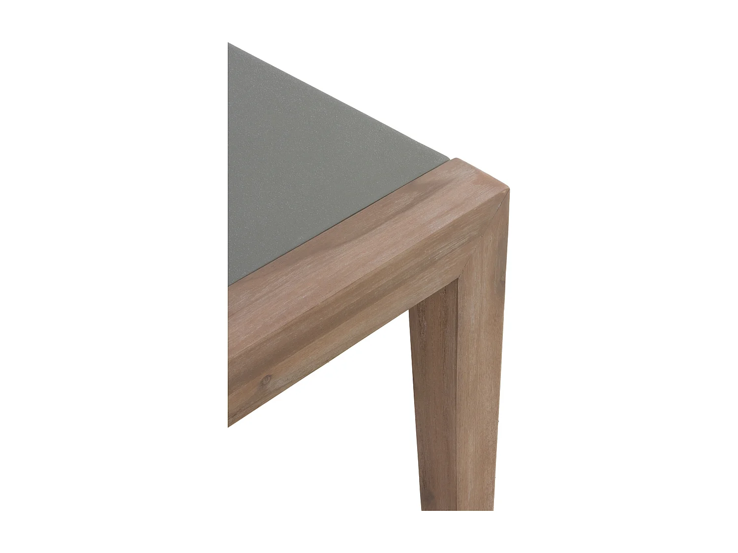 Tavolo in legno di acacia con piano in cemento grigio chiaro 160x90 cm
