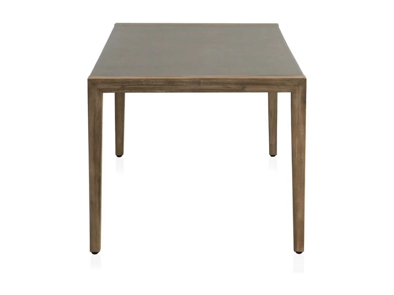 Tavolo in legno di acacia con piano in cemento grigio chiaro 160x90 cm