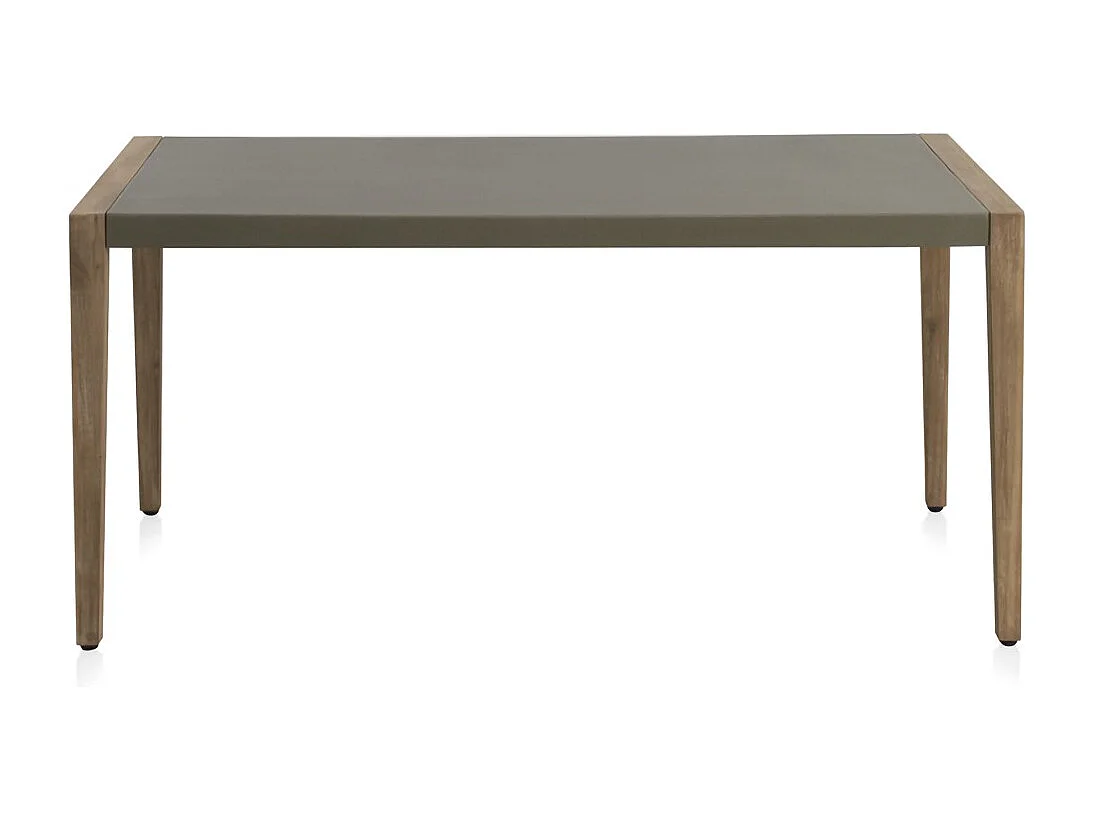 Table en acacia avec plateau en ciment gris clair 160x90 cm