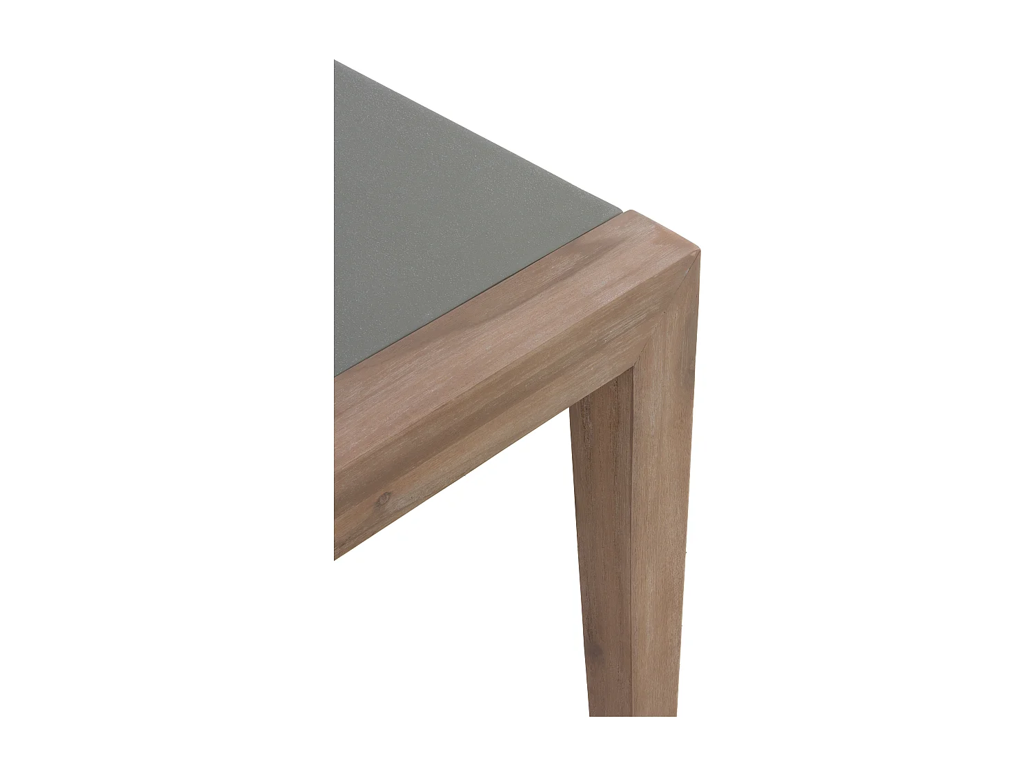 Table en acacia avec plateau en ciment gris clair 160x90 cm