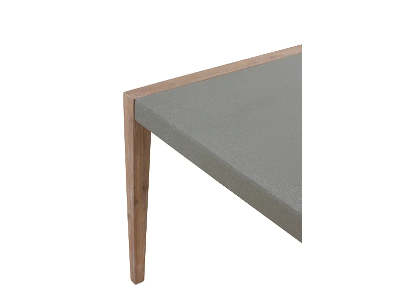 Table en acacia avec plateau en ciment gris clair 160x90 cm