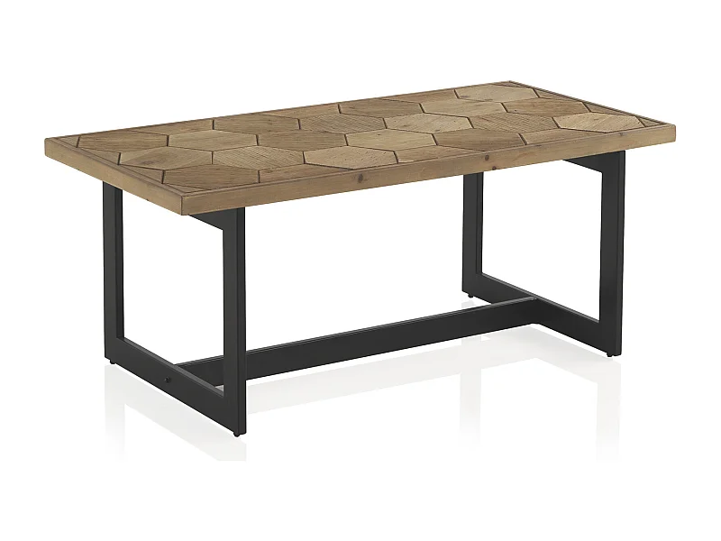 Table basse en frêne avec pieds en métal