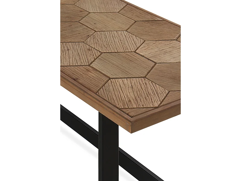 Couchtisch aus Eschenholz mit Metallbeine