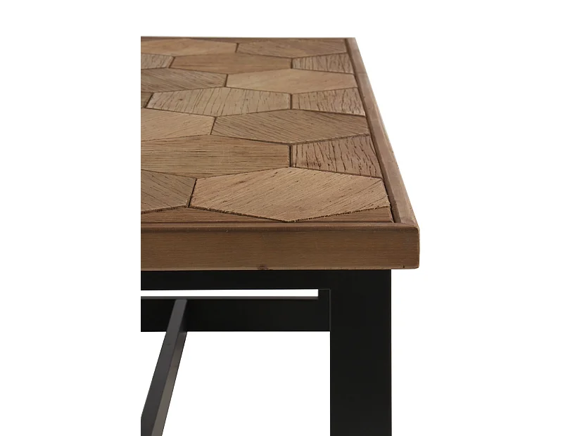 Couchtisch aus Eschenholz mit Metallbeine