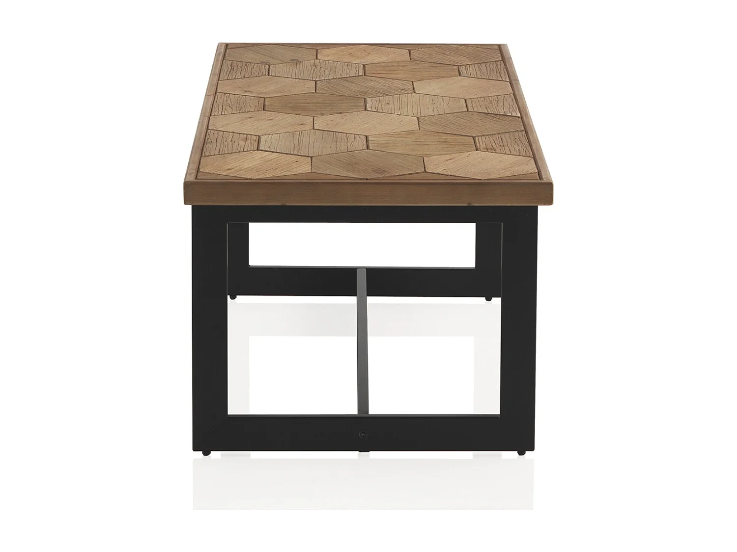 Couchtisch aus Eschenholz mit Metallbeine