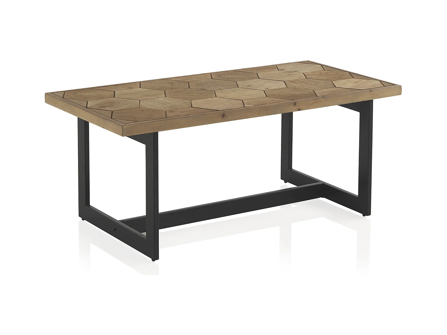 Table basse en frêne avec pieds en métal