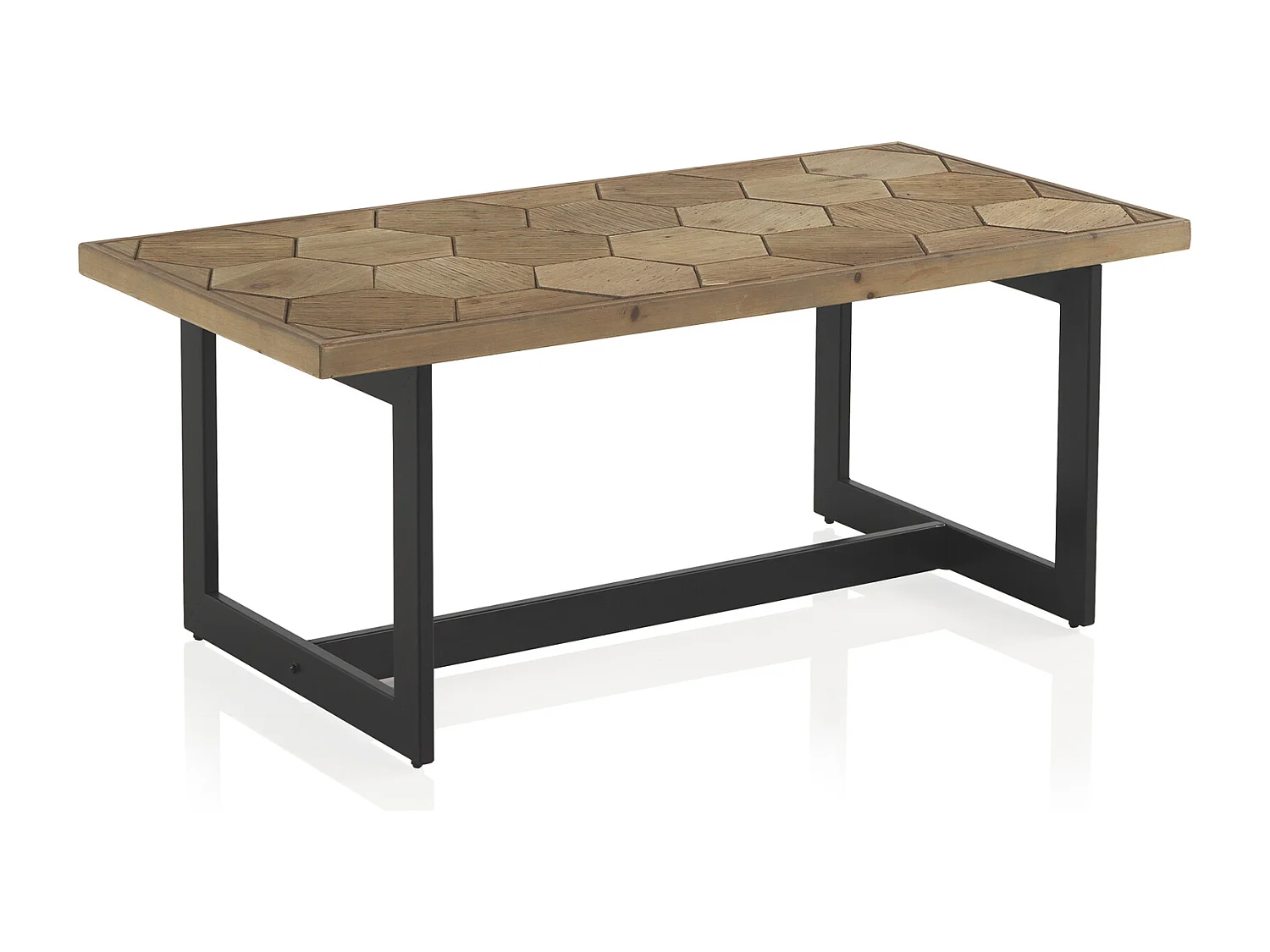 Couchtisch aus Eschenholz mit Metallbeine