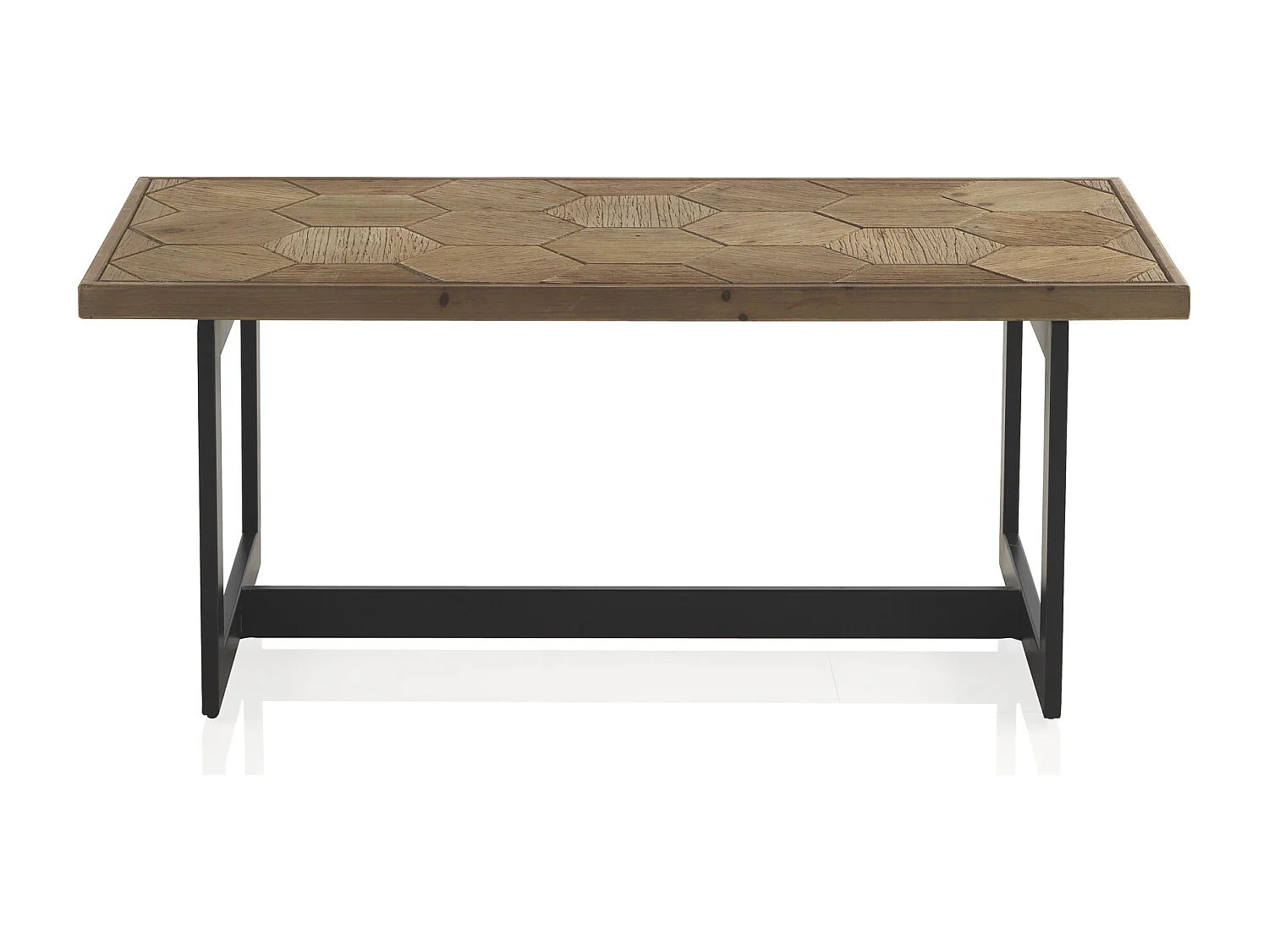 Couchtisch aus Eschenholz mit Metallbeine