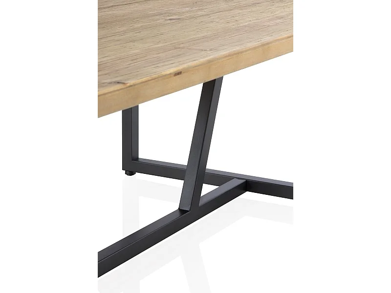 Mesa de centro metálica com tampo de madeira