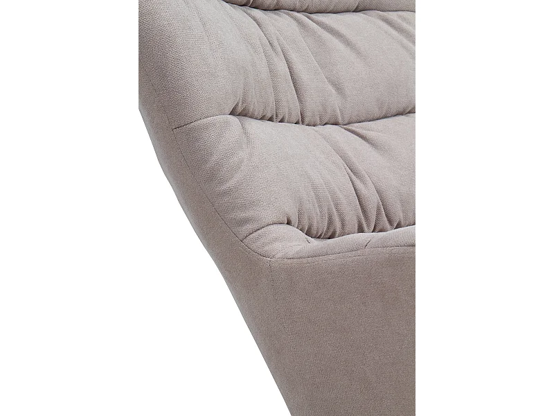 Fauteuil à bascule en beige, pieds en métal et piétement luge en hêtre