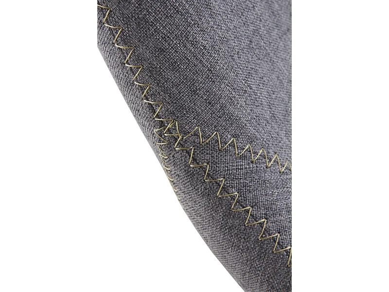 Sedia a dondolo imbottita, gambe in metallo e base a slitta in faggio.