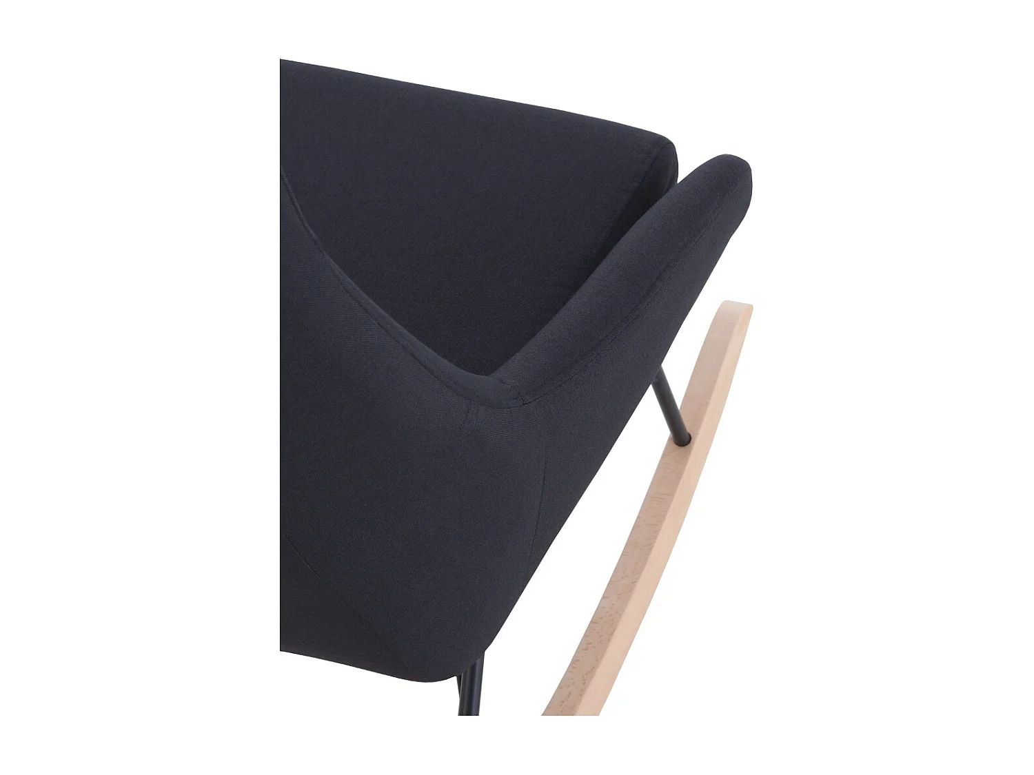 Schaukelstuhl gepolstert, Metallbeinee und Buchenholzkufen