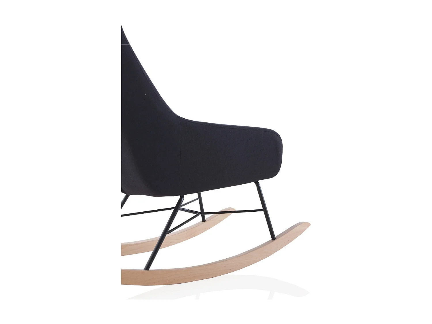 Schaukelstuhl gepolstert, Metallbeinee und Buchenholzkufen