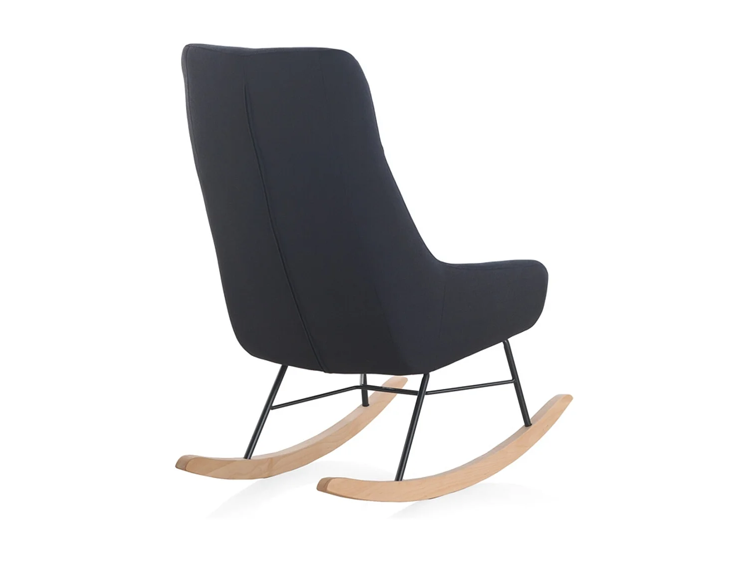 Schaukelstuhl gepolstert, Metallbeinee und Buchenholzkufen