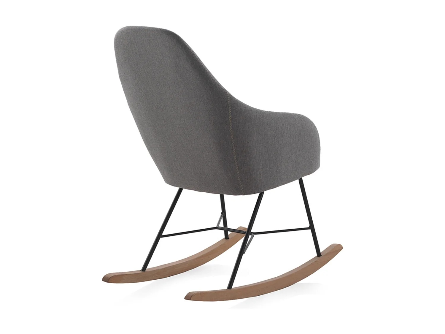 Divano-panca da pranzo rivestito in tessuto grigio