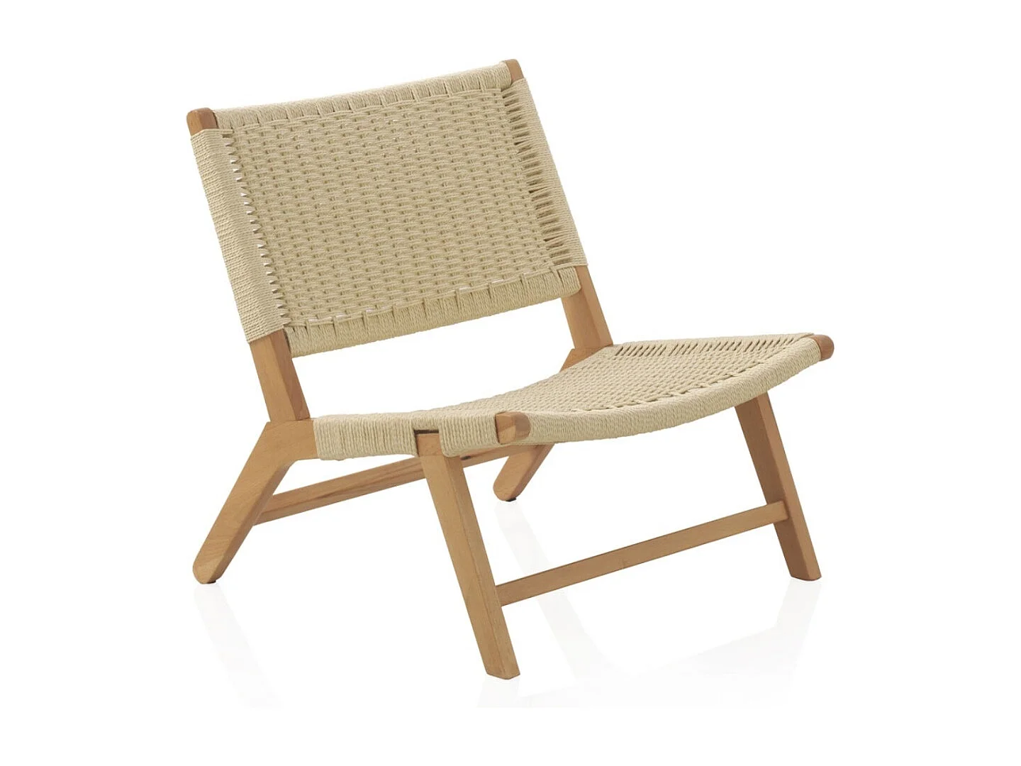 Fauteuil en bois de hêtre avec assise et dossier tressés