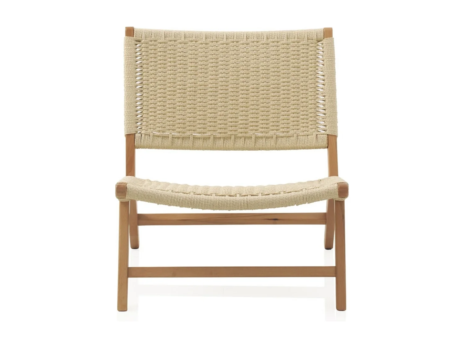 Fauteuil en bois de hêtre avec assise et dossier tressés