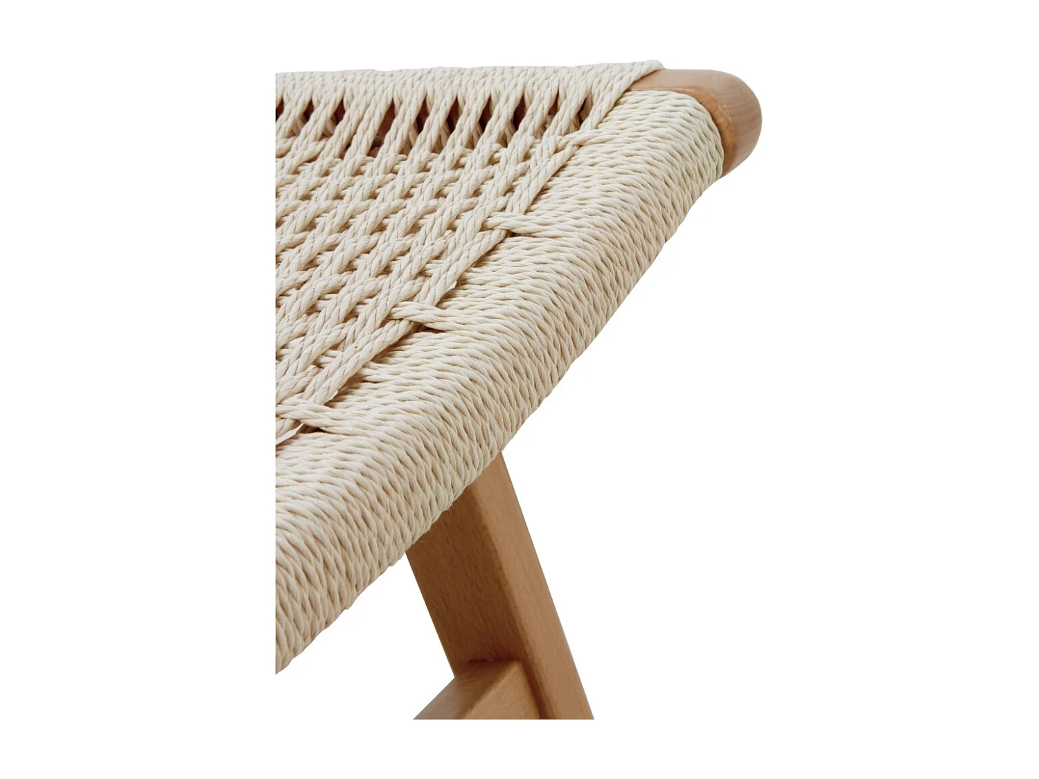 Fauteuil en bois de hêtre avec assise et dossier tressés