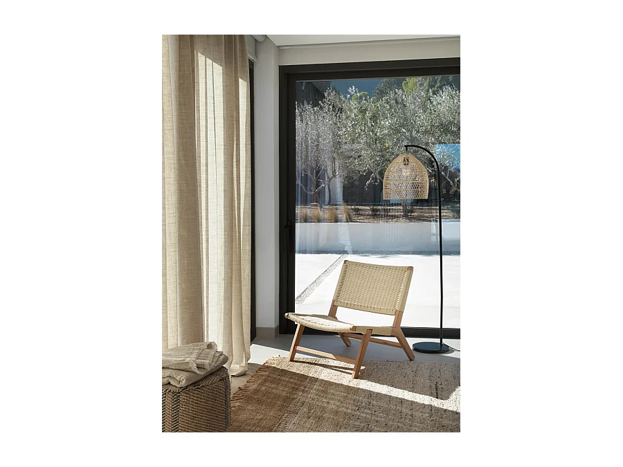 Fauteuil en bois de hêtre avec assise et dossier tressés