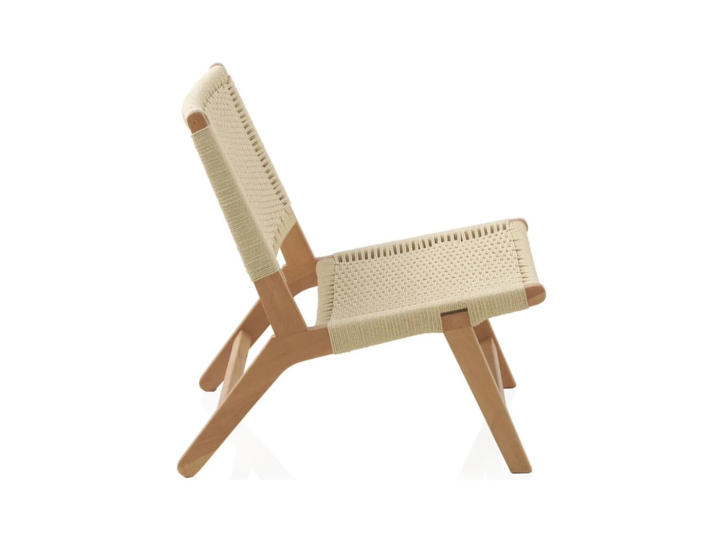 Fauteuil en bois de hêtre avec assise et dossier tressés
