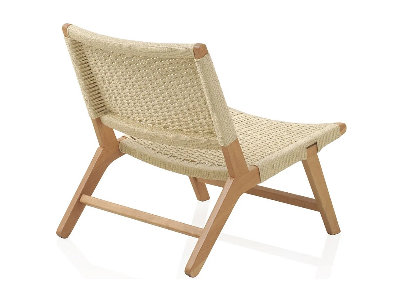 Fauteuil en bois de hêtre avec assise et dossier tressés