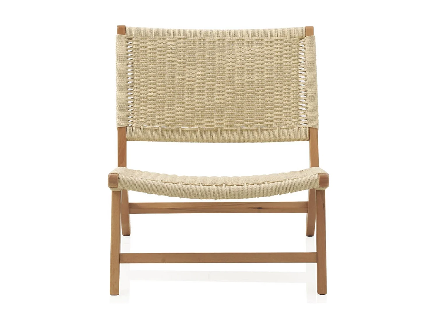 Beukenhouten fauteuil met gevlochten zitting en rugleuning