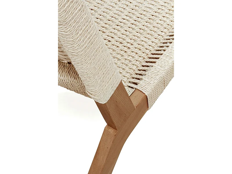 Beukenhouten fauteuil met gevlochten zitting en rugleuning