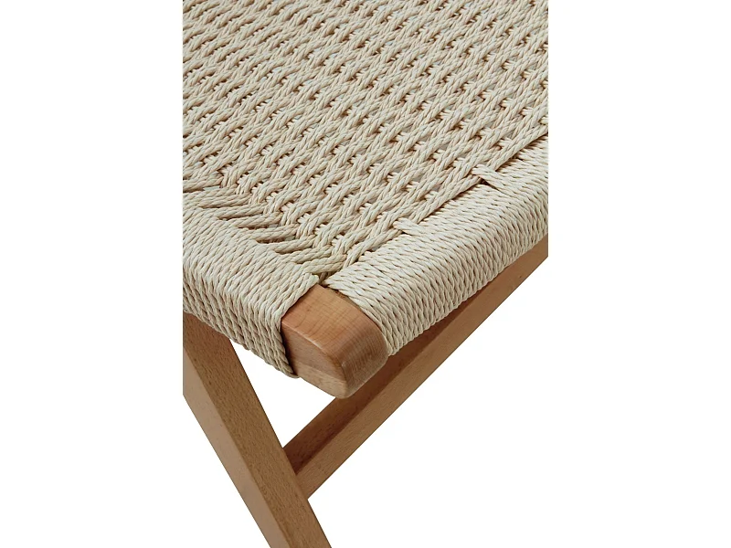 Beukenhouten fauteuil met gevlochten zitting en rugleuning