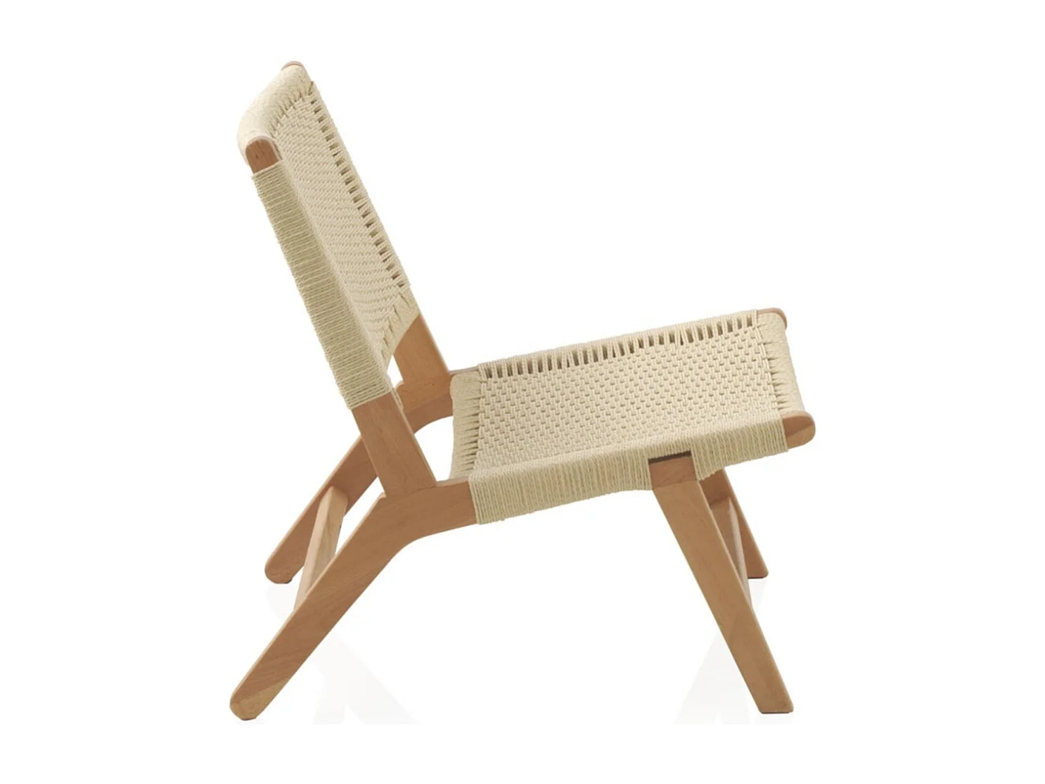 Beukenhouten fauteuil met gevlochten zitting en rugleuning