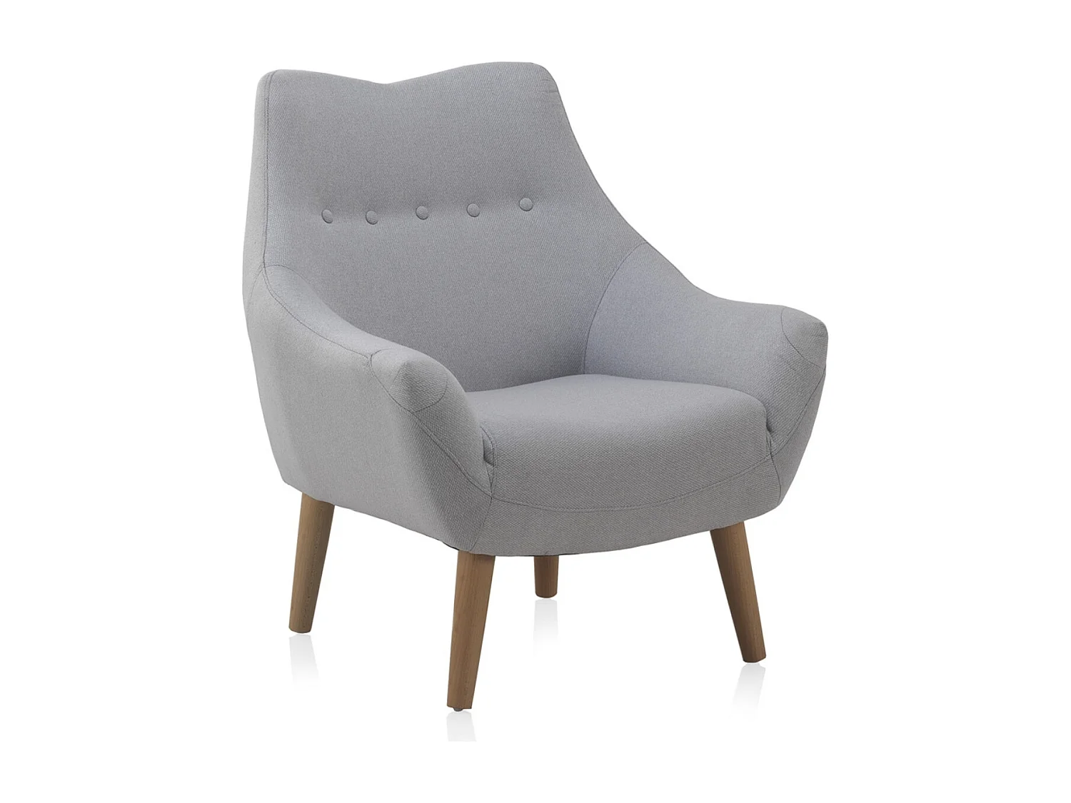 Cadeirão estofado em cinzento claro