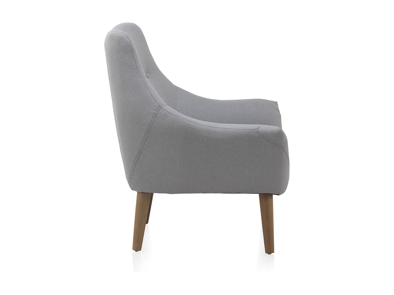 Cadeirão estofado em cinzento claro