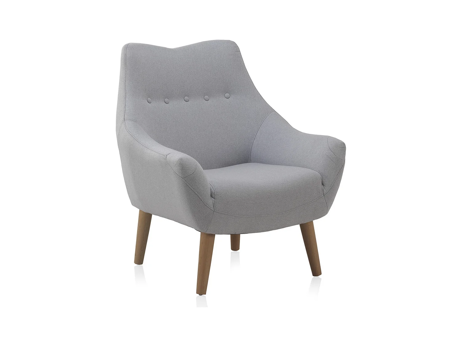 Fauteuil tapissé gris clair