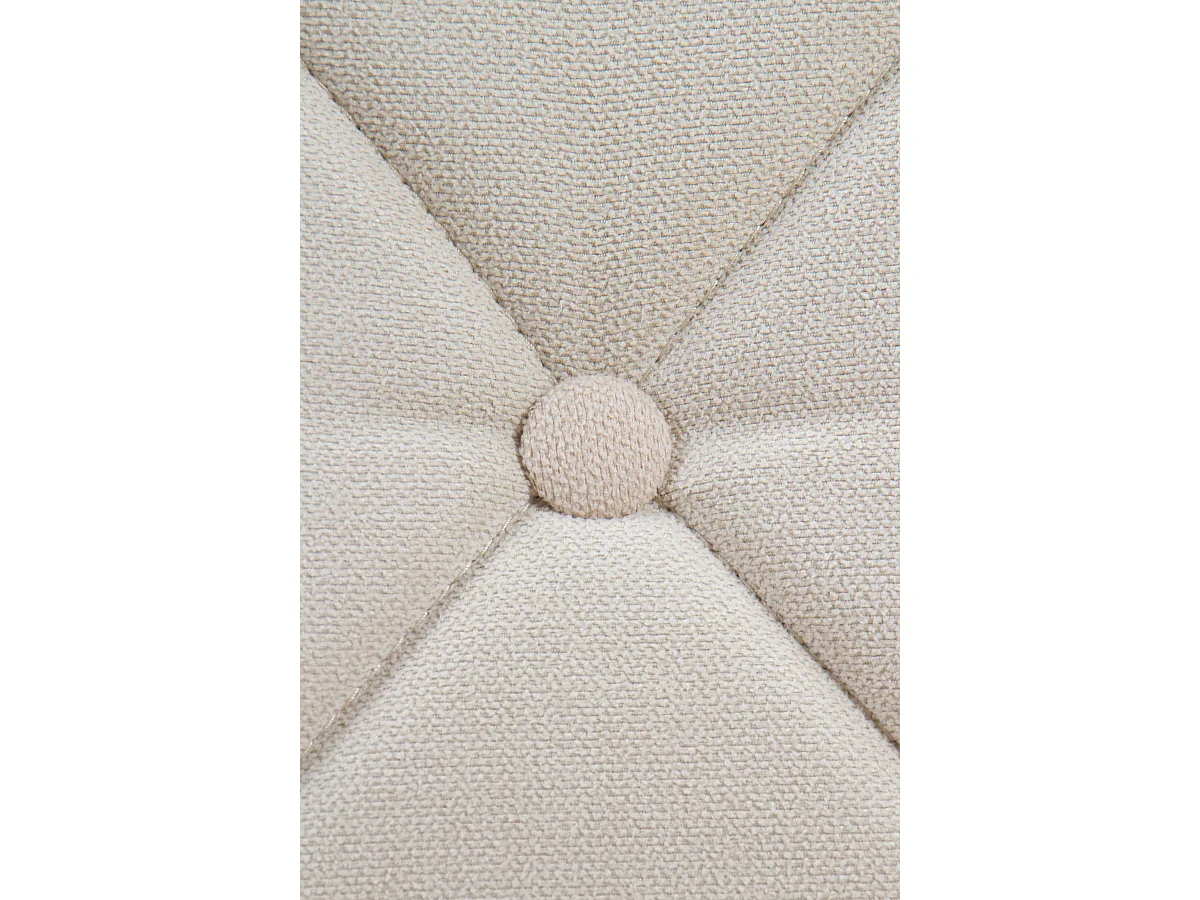 Draaifauteuil bekleed in crème met metalen poten