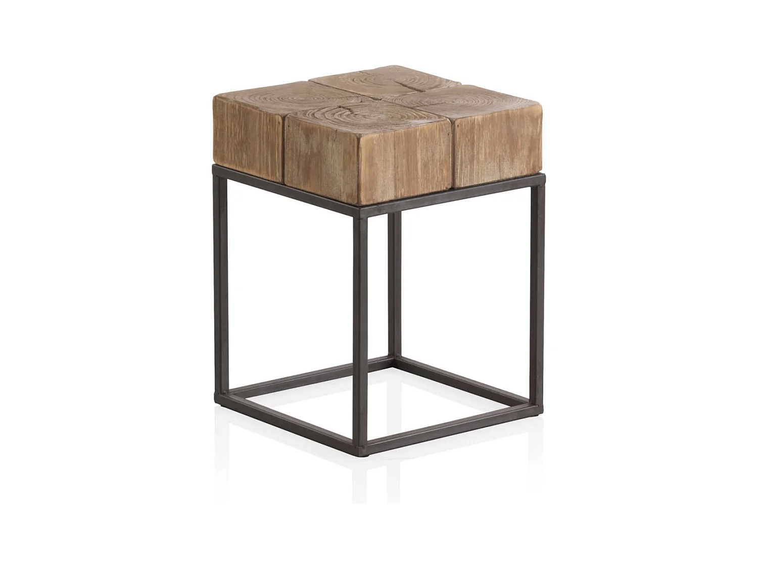 Tabouret en bois avec pieds en métal