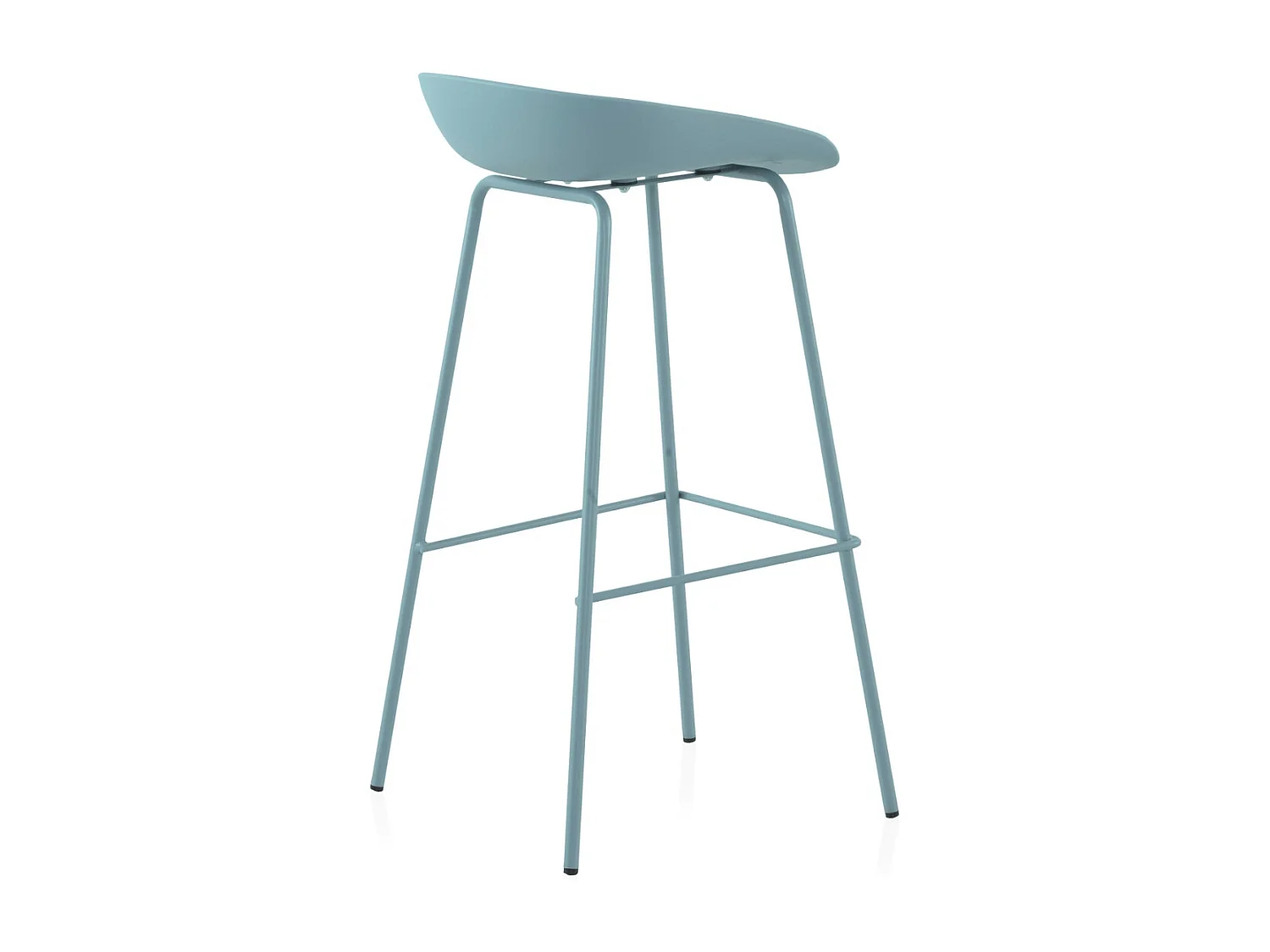 2er-Pack Hocker aus Polypropylen mit Metallbeinen