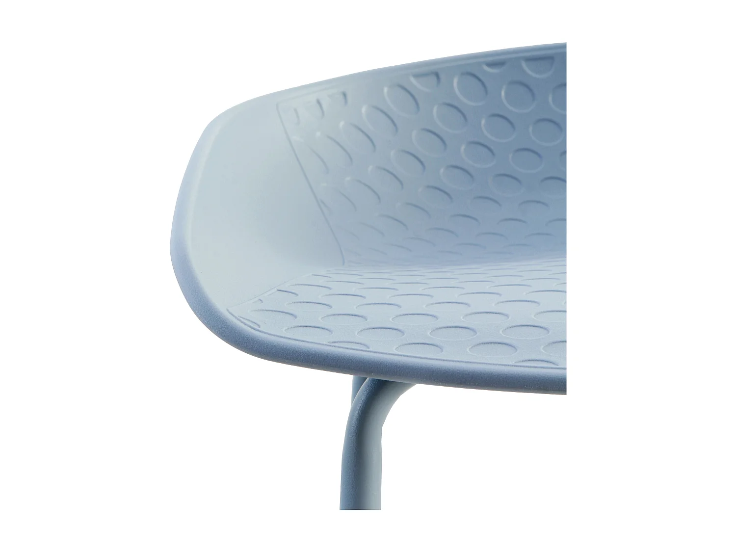 Lot de 2 tabourets en polypropylène bleu clair avec pieds en métal