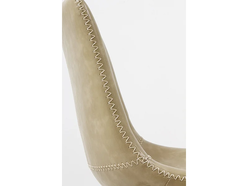 Lot de 2 tabourets tapissés crème avec pieds en métal noir