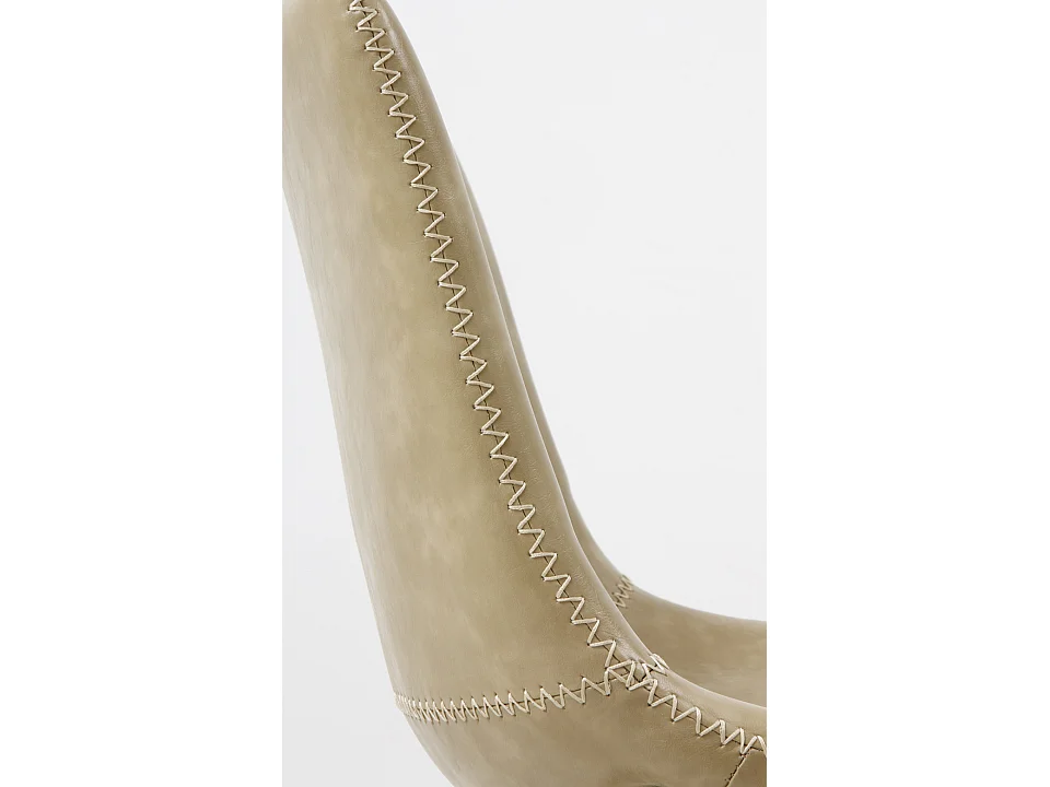 Lot de 2 tabourets tapissés crème avec pieds en métal noir