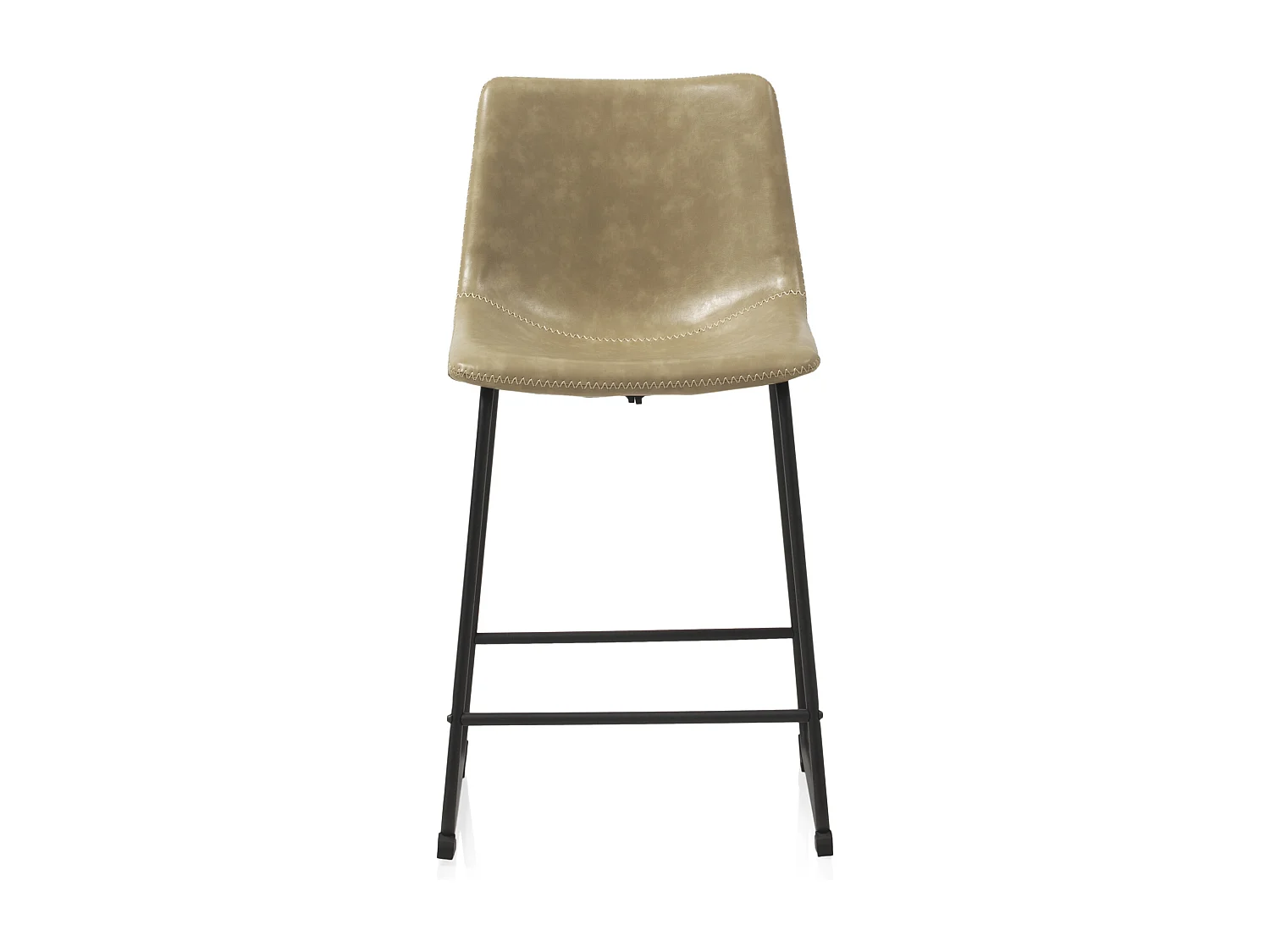 Lot de 2 tabourets tapissés crème avec pieds en métal noir