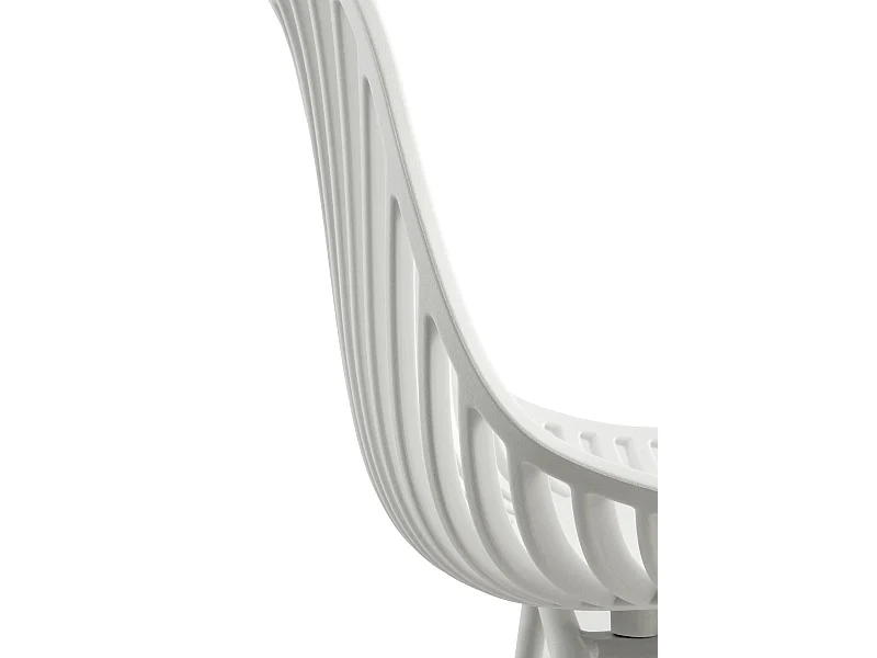 Lot de 2 tabourets en polypropylène blanc avec pieds en métal