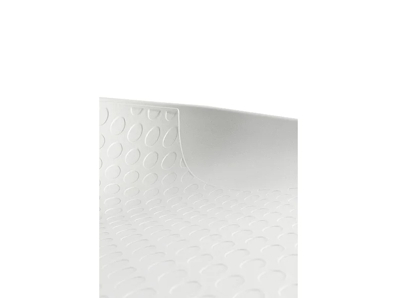 Lot de 2 tabourets en polypropylène blanc avec pieds en métal